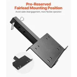 VEVOR Winch Mount, 15000 lbs / 6803 kg Load Capacity, Trailer Hitch Winch Mount with 50.8 mm Receiver, 2 Mounting Hole Design, Powder Coated Steel, Suitable for ATV UTV Pickup Truck, Black