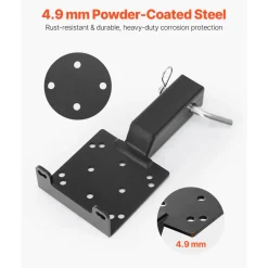 VEVOR Winch Mount, 3600 lbs / 1633 kg Load Capacity, Trailer Hitch Winch Mount with 2-inch Receiver, 2/4 Winch Bolt Holes, Powder Coated Steel, Suitable for ATV UTV Pickup Truck, Black