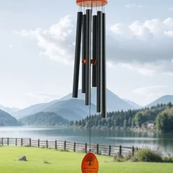 VEVOR Wind Chimes for Outside, 58 in, Deep Tone Wind Chimes with 6 Tubes, Unique Large Memorial Wind Chimes for Anniversary, Amazing Outdoor Decor for Your Patio, Porch, Garden and Backyard, Black