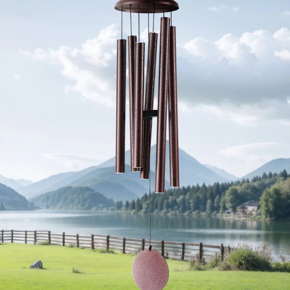 VEVOR Wind Chimes for Outside, 45 in, Deep Tone Wind Chimes with 6 Tubes, Unique Large Memorial Wind Chimes for Anniversary, Amazing Outdoor Decor for Your Patio, Porch, Garden and Backyard, Bronze
