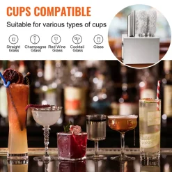 VEVOR Wine Glass Polisher Machine, 5-Brush Glass Polishing Machine, 330 Cups/Hour Electric Commercial Glass Polisher for Champagne Glasses, Beer Cups, Mugs, Perfect for Bar Restaurant Kitchen