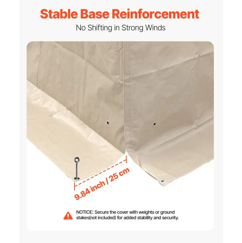 VEVOR Winter Gazebo Cover Fits 10 x 10 ft Hardtop Gazebos, All-Weather Double-Tiered Gazebo Cover with Sidewalls & Mesh Windows, High-Density PE Enclosed Storage Shelter Covers, Gazebos not Included