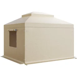 VEVOR Winter Gazebo Cover Fits 10 x 10 ft Hardtop Gazebos, All-Weather Double-Tiered Gazebo Cover with Sidewalls & Mesh Windows, High-Density PE Enclosed Storage Shelter Covers, Gazebos not Included