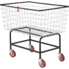VEVOR Wire Laundry Cart, 4.5 Bushel Wire Laundry Basket with Wheels, 35''x15.7''x22'' Commercial Wire Laundry Basket Cart, Steel Frame with Chrome Finish, 5'' Casters, Wire Basket Cart for Lau
