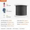 VEVOR Wire Rope Kit, 1/8" 500 ft 316 Stainless Steel Cable with Cutter and Gloves, 1600 lbs Breaking Strength, 7x7 Strands Core Marine Aircraft Grade for Handrail Stair Decking Fence Outdoors, Black