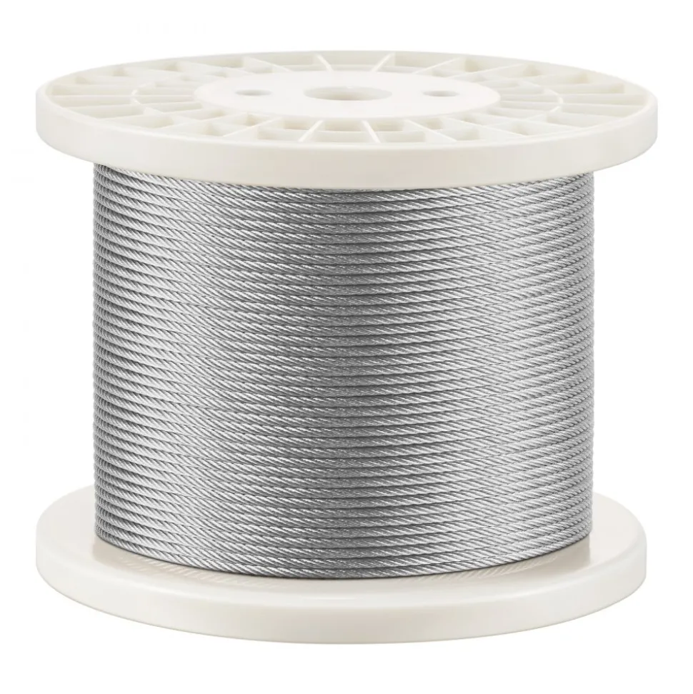 VEVOR Wire Rope Kit, 1/8" 1000 ft 316 Stainless Steel Cable with Cutter and Gloves, 1600 lbs Breaking Strength, 7x7 Strands Construction Marine Aircraft Grade for Handrail Stair Decking Fence Outdoors