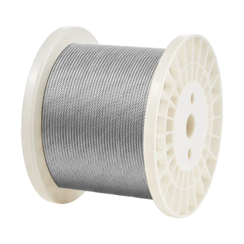 VEVOR Wire Rope Kit, 1/8" 1000 ft 316 Stainless Steel Cable with Cutter and Gloves, 1600 lbs Breaking Strength, 7x7 Strands Construction Marine Aircraft Grade for Handrail Stair Decking Fence Outdoors
