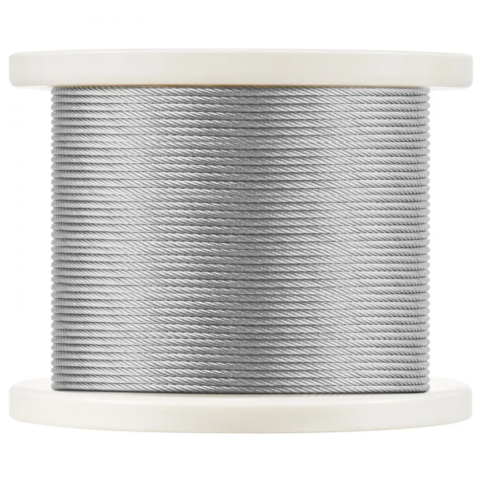 VEVOR Wire Rope Kit, 1/8" 1000 ft 316 Stainless Steel Cable with Cutter and Gloves, 1600 lbs Breaking Strength, 7x7 Strands Construction Marine Aircraft Grade for Handrail Stair Decking Fence Outdoors