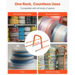 VEVOR Wire Spool Rack, 100 lbs Capacity, Smart Hand Caddy, Heavy-Duty Steel Wire Dispenser Holder for Up to 8 Spools, MAX 9.45 in Diameter, Easy Lift Design for Electrical Industrial and Retail Use