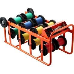 VEVOR Wire Spool Rack, 11 Rods, Multi-Spool Wire Rack Dispenser, Cable Caddy with Wheels, Cable Holder with Storage Tray for Wiring Storage, for Electrical, Industrial & Retail Use, Working Efficiency