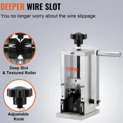 VEVOR Wire Stripping Machine,Wire Stripper with Hand Crank or Drill Powered,0.06''-1.18'' Copper Wire Stripper,Visible Stripping Depth Reference,Portable Aluminum Frame Wire Peeler