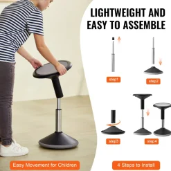 VEVOR Wobble Chair, Height-Adjustable (15.7-21.7