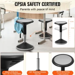 VEVOR Wobble Chair, Height-Adjustable (15.7-21.7