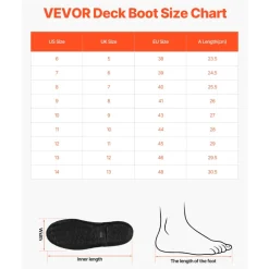 VEVOR Women's Deck Boots, Waterproof Fishing Rain Boots, Anti-Slip Ankle Rubber Boots, Gardening Insulated Mud Boots, Neoprene Rubber, Lightweight & Durable, for Manufacturing, Farming, Size 7 US