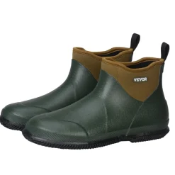 VEVOR Women's Deck Boots, Waterproof Fishing Rain Boots, Anti-Slip Ankle Rubber Boots, Gardening Insulated Mud Boots, Neoprene Rubber, Lightweight & Durable, for Manufacturing, Farming, Size 8 US