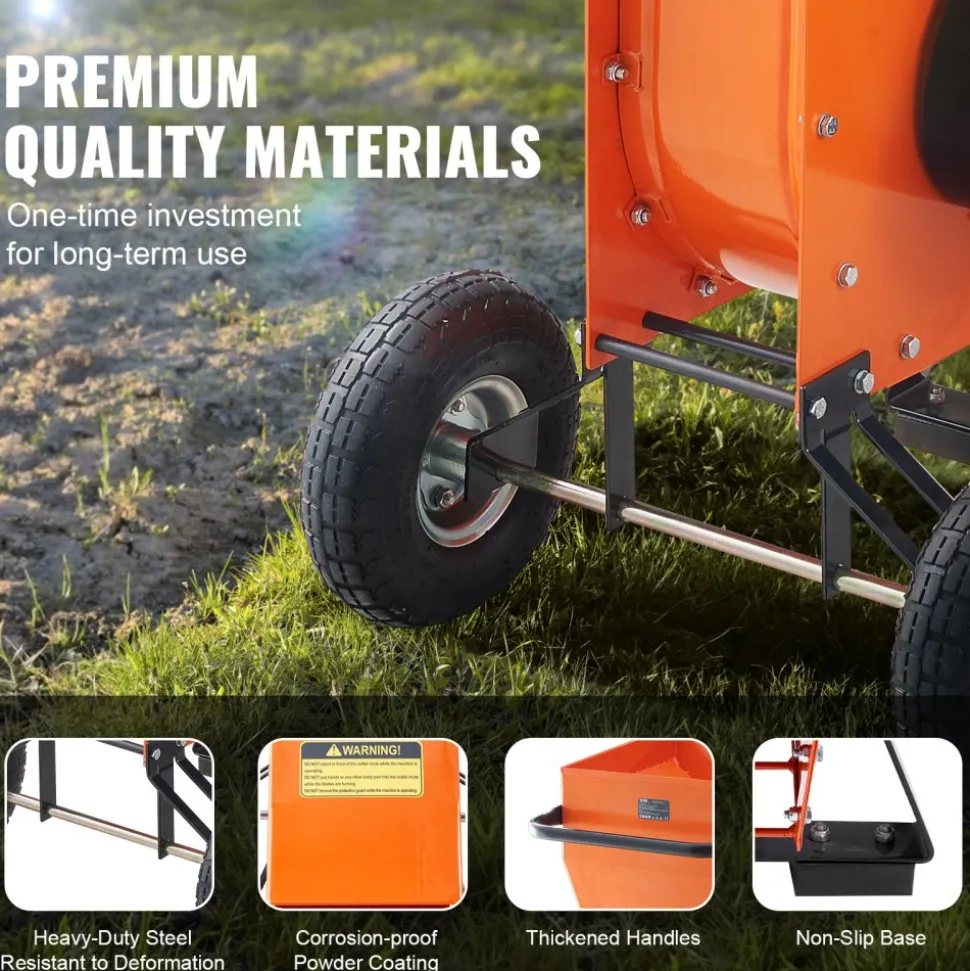 VEVOR Wood Chipper Shredder Mulcher, 12 HP Heavy Duty Gas Powered, 2” Max Diameter 420cc 8.6 kW Engine Woodchipper, Fast Wood Chipping Chopping for Forestry, Gardens, Landscaping, CE/EMC/EPA Listed