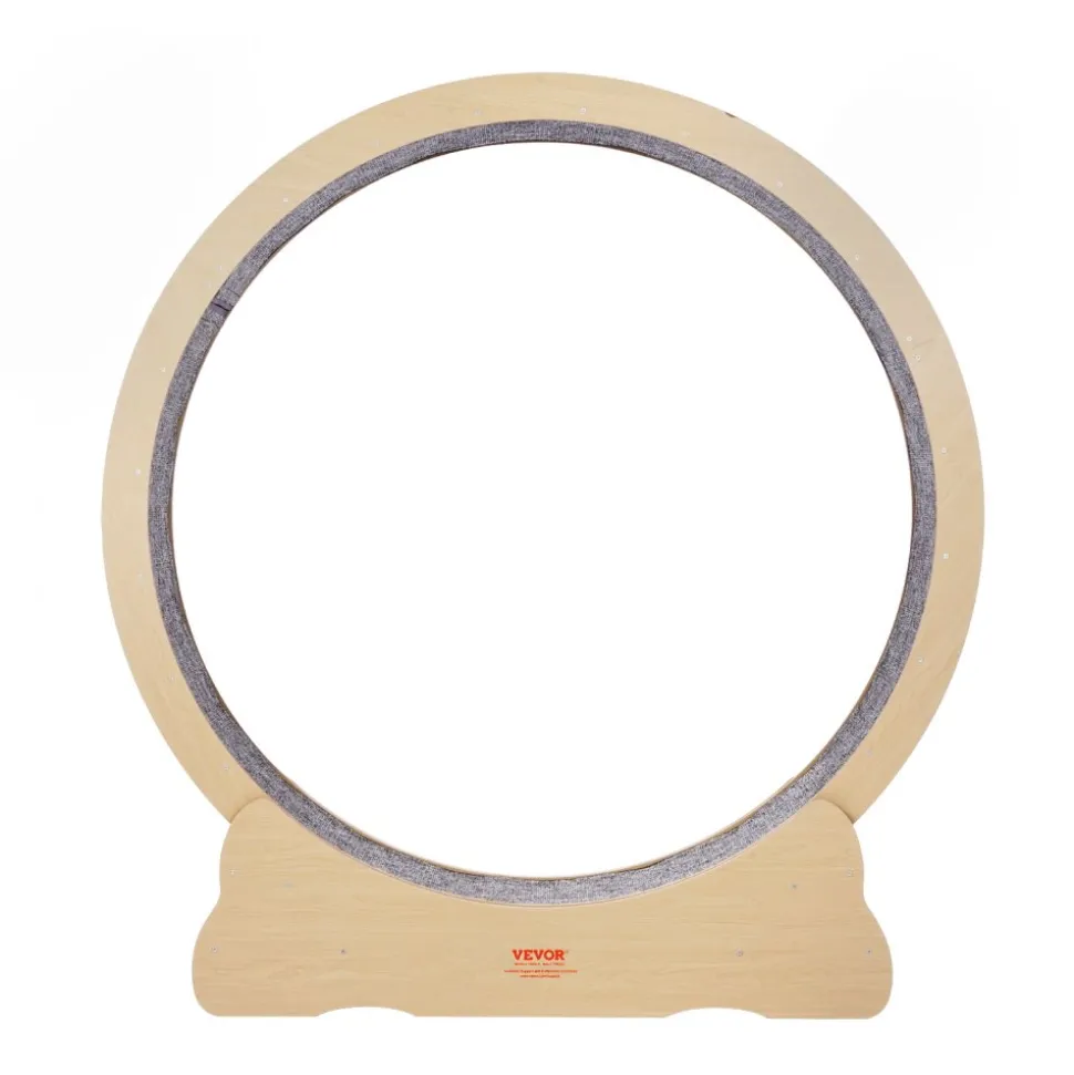 VEVOR Wooden Cat Exercise Wheel, 52" Large Cat Treadmill Wheel for Indoor Cats, Cat Running Wheel with Detachable Carpet & Cat Teaser for Running/Walking/Training, Suitable for Most Cats