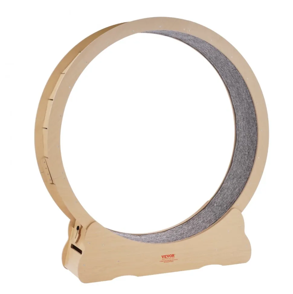 VEVOR Wooden Cat Exercise Wheel, 52" Large Cat Treadmill Wheel for Indoor Cats, Cat Running Wheel with Detachable Carpet & Cat Teaser for Running/Walking/Training, Suitable for Most Cats