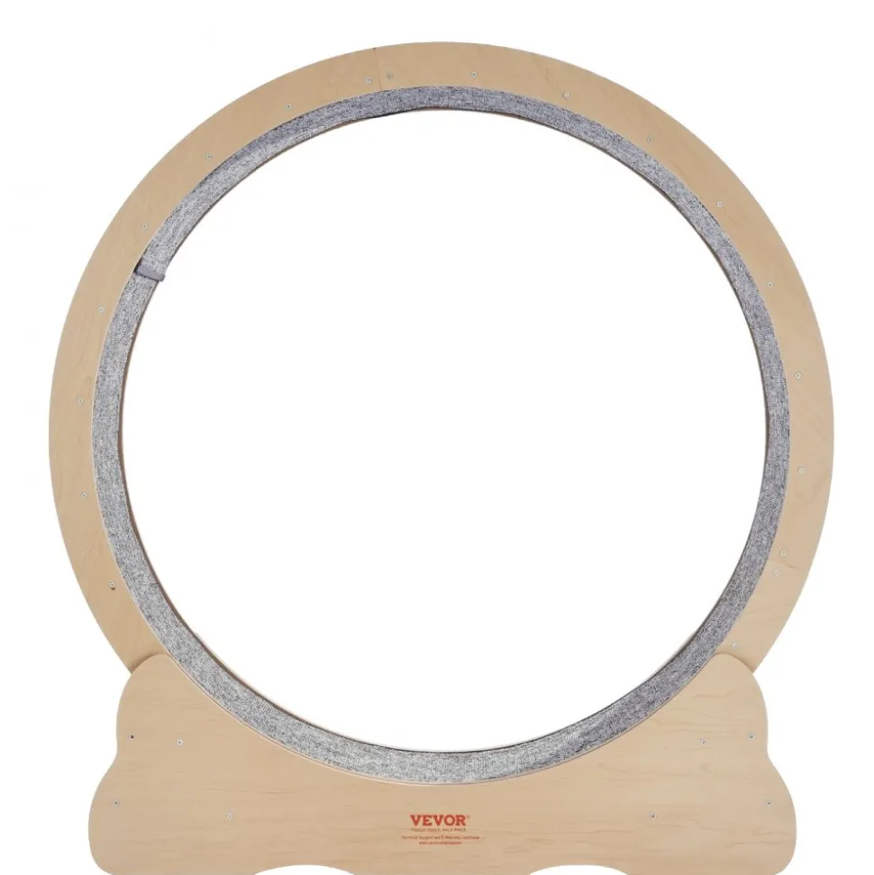 VEVOR Wooden Cat Exercise Wheel, 43.3" Large Cat Treadmill Wheel for Indoor Cats, Cat Running Wheel with Detachable Carpet & Cat Teaser for Running/Walking/Training, Suitable for Most Cats Yellow
