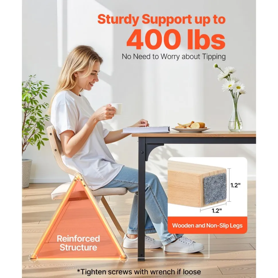 VEVOR Wooden Folding Chairs with Cushion, Set of 4, Portable Foldable Cushion Chair with Wooden Frame, Modern Padded Dining Chair for Kitchen, Office, Wedding, Party, Dining Room, Easy Assembly, White