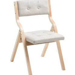 VEVOR Wooden Folding Chairs with Cushion, Set of 4, Portable Foldable Cushion Chair with Wooden Frame, Modern Padded Dining Chair for Kitchen, Office, Wedding, Party, Dining Room, Easy Assembly, White