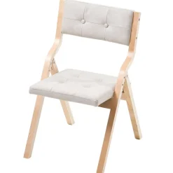 VEVOR Wooden Folding Chairs with Cushion, Set of 4, Portable Foldable Cushion Chair with Wooden Frame, Modern Padded Dining Chair for Kitchen, Office, Wedding, Party, Dining Room, Easy Assembly, White