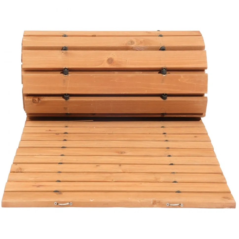 VEVOR Wooden Garden Pathway, 12 ft L x 17 in W, Non-Slip Straight Garden Walkway, Roll Out Cedar Outdoor Walkway Path with Wire Rope Connection, Decorative Garden Paver for Backyard Wedding Party