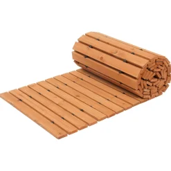 VEVOR Wooden Garden Pathway, 12 ft L x 17 in W, Non-Slip Straight Garden Walkway, Roll Out Cedar Outdoor Walkway Path with Wire Rope Connection, Decorative Garden Paver for Backyard Wedding Party