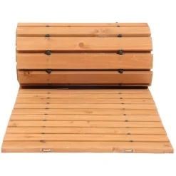 VEVOR Wooden Garden Pathway, 12 ft L x 22 in W, Non-Slip Straight Garden Walkway, Roll Out Cedar Outdoor Walkway Path with Wire Rope Connection, Decorative Garden Paver for Backyard Wedding Party