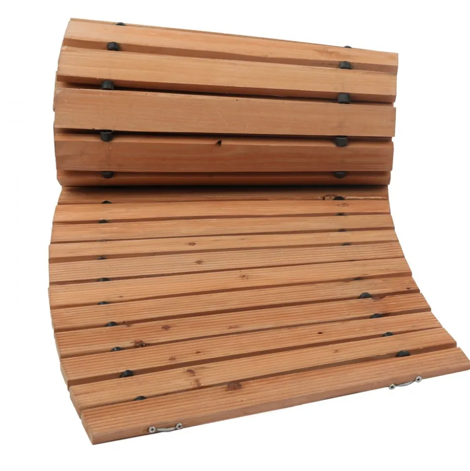 VEVOR Wooden Garden Pathway, 8 ft x 17 in, Non-Slip Curved Garden Walkway, Roll Out Cedar Outdoor Walkway Path with Wire Rope Connection, Decorative Lawn Paver for Backyard Boardwalk Wedding Party