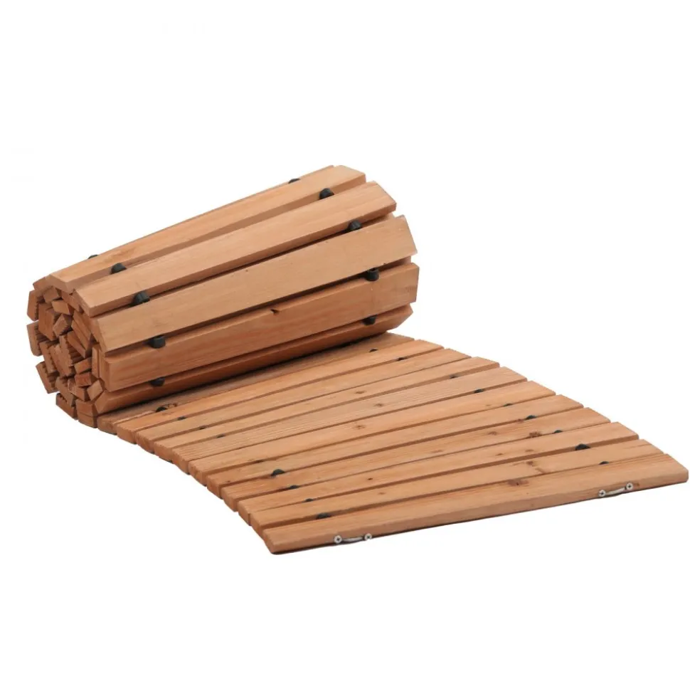 VEVOR Wooden Garden Pathway, 8 ft x 17 in, Non-Slip Curved Garden Walkway, Roll Out Cedar Outdoor Walkway Path with Wire Rope Connection, Decorative Lawn Paver for Backyard Boardwalk Wedding Party