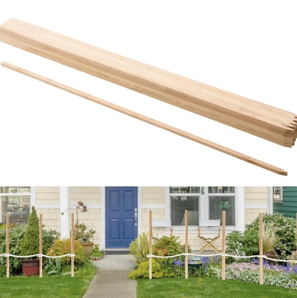 VEVOR Wooden Garden Stakes, 25 Pcs 48x0.5x0.69 in Survey Grading Stakes, Garden Ground Stake with Sharp Point, Fir Wood Plant Support Stake, Sign Posts for Silt Fence Backyard Boundaries Baselines