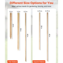 VEVOR Wooden Garden Stakes, 25 Pcs 24 x 0.5 x1.5 in Survey Grading Stakes, Garden Ground Stake with Sharp Point, Fir Wood Plant Support Stake, Sign Posts for Silt Fence Backyard Boundaries Baselines