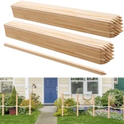 VEVOR Wooden Garden Stakes, 25 Pcs 24 x 0.5 x1.5 in Survey Grading Stakes, Garden Ground Stake with Sharp Point, Fir Wood Plant Support Stake, Sign Posts for Silt Fence Backyard Boundaries Baselines