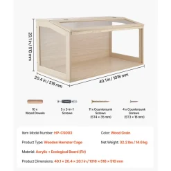 VEVOR Wooden Hamster Cage 23.8