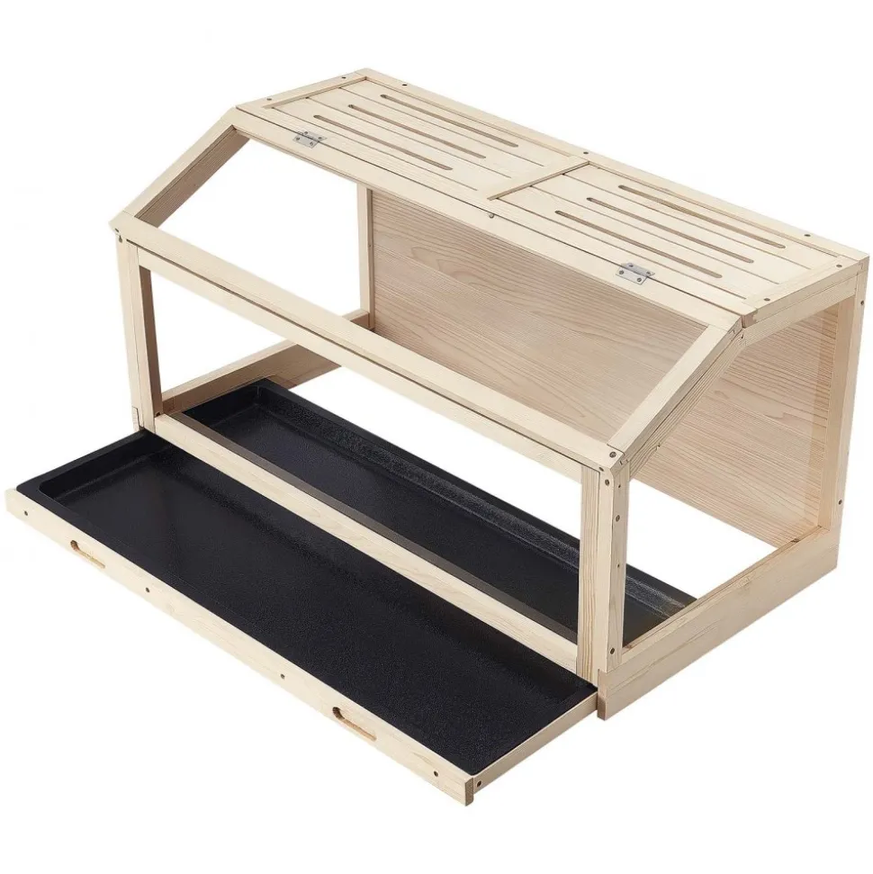 VEVOR Wooden Hamster Cage 39.4"x20.5"x19.9" 270° Viewing Hamster Habitat, Chewproof Acrylic Small Animal Cage with Openable Top, Large Pet Enclosure for Syrian/Dwarf Hamsters, Guinea Pigs & Gerbils