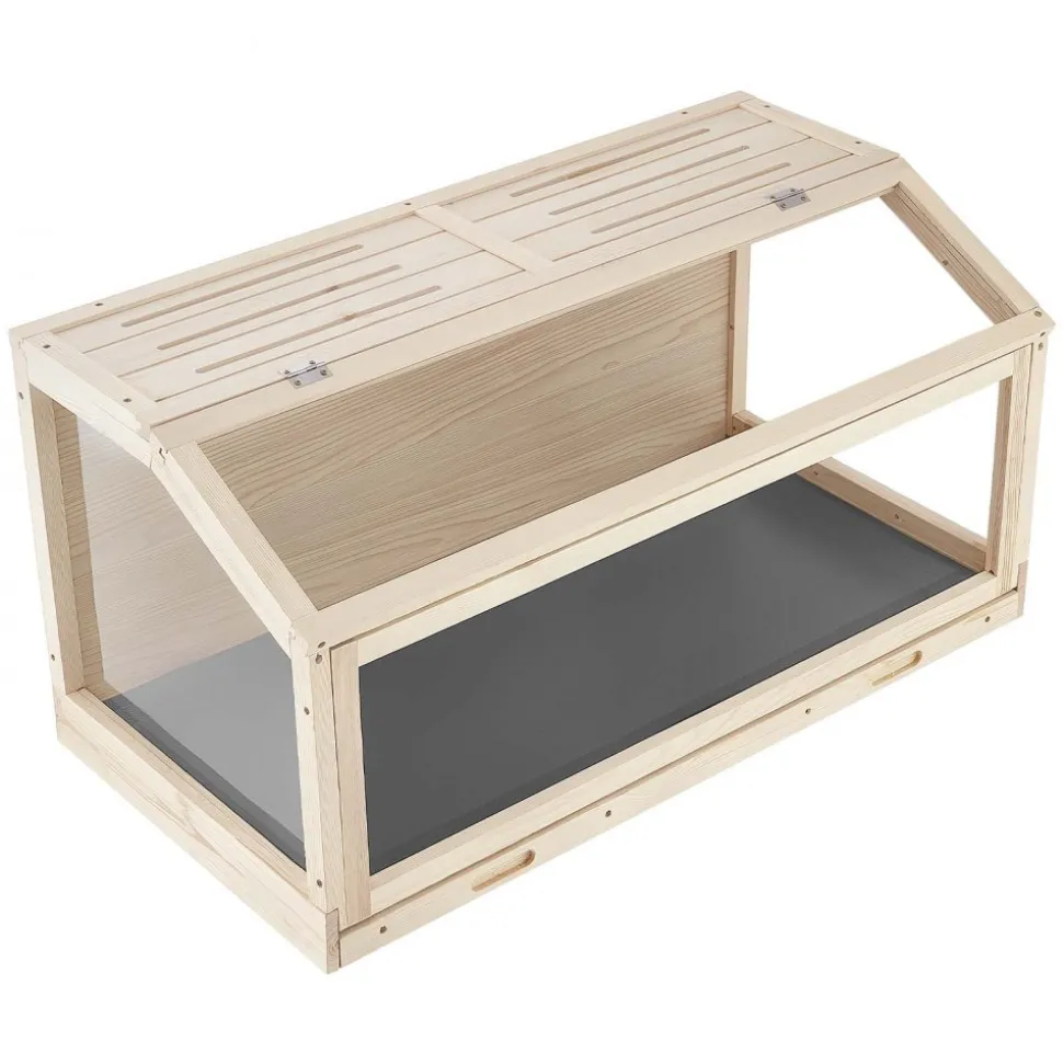 VEVOR Wooden Hamster Cage 39.4"x20.5"x19.9" 270° Viewing Hamster Habitat, Chewproof Acrylic Small Animal Cage with Openable Top, Large Pet Enclosure for Syrian/Dwarf Hamsters, Guinea Pigs & Gerbils