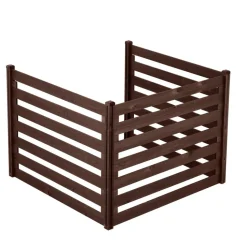 VEVOR Wooden Privacy Fence, 48 x 37 inch Air Conditioner Fence, 3 Panel Solid Outdoor Wood Privacy Screen with Metal Stakes, Steel Frame, Trash Can Hider Fences Suitable for Garden, Pool