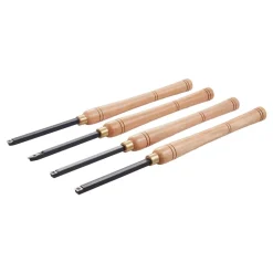 VEVOR Wood Lathe Turning Tool Set, 4PCS, Lathe Roughing Finishing and Detailing Hollow Tool with Wooden Handle, Diamond Round Square Carbide Inserts, Wooden Box, for Beginners Hobbyists Professionals