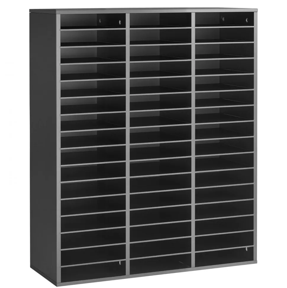 VEVOR Wood Literature Organizer 27 Compartments Office Mailboxes Brown, Countertop Literature Sorter for Files Documents Papers, with Adjustable Shelves, for Office, Home, Classroom Organization