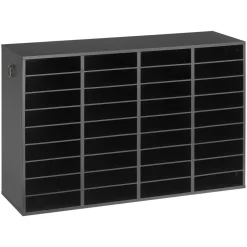 VEVOR Wood Literature Organizer 36 Compartments Office Mailboxes Black, Countertop Literature Sorter for Files Documents Papers, with Adjustable Shelves, for Office, Home, Classroom Organization