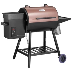 VEVOR Wood Pellet Grill Smoker, 8 in 1 BBQ Grills for Outdoor Cooking, 575 Square Inches Cook Area Electric Grill and Smoker, with LCD Screen Controller, Meat Probe, 500°F Max Temperature, Black