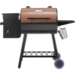 VEVOR Wood Pellet Grill Smoker, 8 in 1 BBQ Grills for Outdoor Cooking, 575 Square Inches Cook Area Electric Grill and Smoker, with LCD Screen Controller, Meat Probe, 500°F Max Temperature, Black