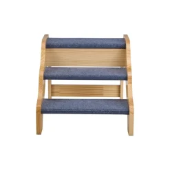 VEVOR Wood Pet Stairs, 3-Step Dog Stairs for High Beds, Sofa & Cars, 150lbs Load Capacity, Non-Slip Surface, Stable Cat & Dog Step Ladder for Small Medium Large Older Pet Puppy Essentials