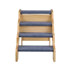 VEVOR Wood Pet Stairs, 4-Step Dog Stairs for High Beds, Sofa & Cars, 150lbs Load Capacity, Non-Slip Surface, Stable Cat & Dog Step Ladder for Small Medium Large Older Pet Puppy Essentials