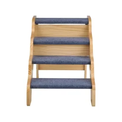 VEVOR Wood Pet Stairs, 4-Step Dog Stairs for High Beds, Sofa & Cars, 150lbs Load Capacity, Non-Slip Surface, Stable Cat & Dog Step Ladder for Small Medium Large Older Pet Puppy Essentials