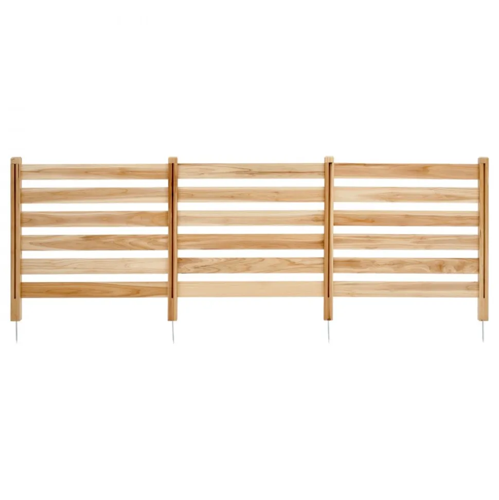 VEVOR Wood Privacy Fence, 38" W x 36" L, 3 Panel Slatted Air Conditioner Fence Screen, Pool Equipment Enclosure with Metal Stakes, Easy DIY Installation, Outdoor Trash Can Hider for Garden Decoration
