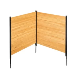 VEVOR Wood Privacy Fence, 38" W x 42" L, 2 Panel Solid Air Conditioner Fence Screen, Pool Equipment Enclosure with Metal Stakes, Easy DIY Installation, Outdoor Trash Can Hider for Garden Decoration