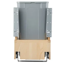 VEVOR Wood Pullout Trash Can for Kitchen Cabinets, 35 QT Garbage Waste Recycling Bin, Under Mount Waste Container, with Heavy Duty Metal Soft Close Sliding System, Door Kit, for Sink, Under Counter