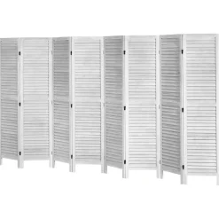 VEVOR Wood Room Divider, 8 Panel Wood Folding Privacy Screen, 66.9 Inches Tall Indoor Louvered Wooden Partition, Portable Decoration Screen, for Room Separation, Home, Office, Restaurant & Bedroom